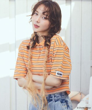 earth music&ecology Ｆｉｎｄｉｎｇ　Ｎｅｍｏ／ボーダーポロシャツ Orange