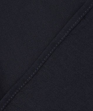 自由区 【洗える】バックサテンジョーゼット  ブラウス ネイビー系