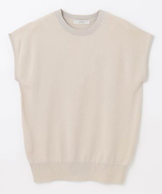 ANY 【UVケア/接触冷感/アンチピリング】クールタッチフレンチスリーブニット サンドベージュ