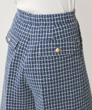 GRACE CONTINENTAL チェックツイードハーフパンツ ブルー