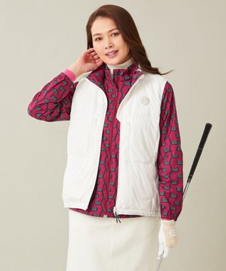23区GOLF 【WOMEN】【撥水・ストレッチ】リバーシブル ダウンベスト ホワイト系