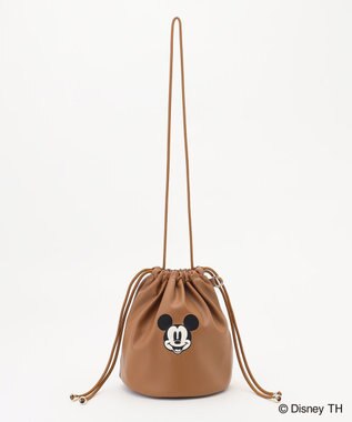 ANY 【ディズニー】ミッキーマウス／フェイクレザー巾着バッグ ブラウン
