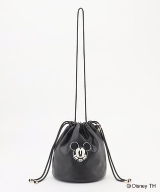  【ディズニー】ミッキーマウス／フェイクレザー巾着バッグ