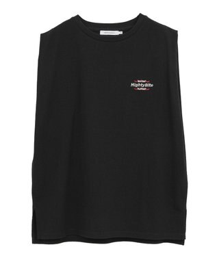 AMERICAN HOLIC ロゴ刺繍ノースリーブプルオーバー Black