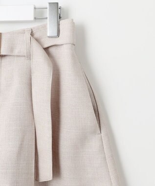 Feroux 【洗える】ベルテッドショート パンツ ベージュ系