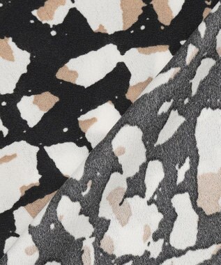 ICB 【WEB限定カラーあり・速乾・洗える】BackSatinAmunzen バンドカラーブラウス ブラックベース系