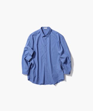 ATON SHRINK BROAD | オーバーサイズシャツ - UNISEX SAX