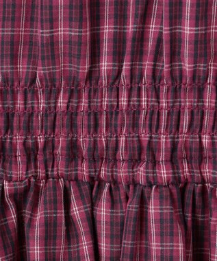 組曲 KIDS 【110-140㎝】チェック ワンピース ラズベリー系3