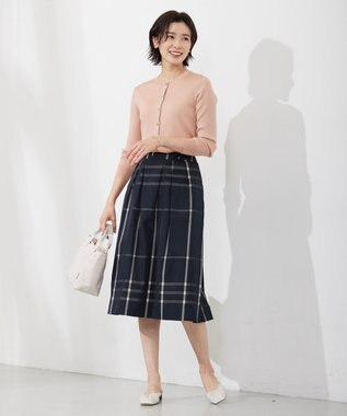 J.PRESS LADIES 【洗える】 メモリーウェザー チェック スカート ネイビー系3