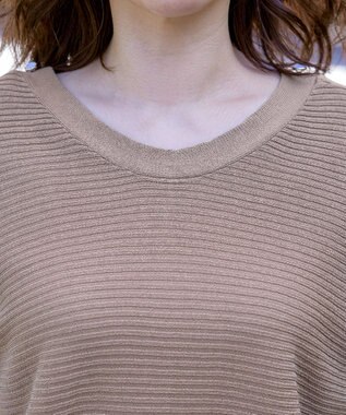 Tiaclasse 【洗える】肩ボタンドルマンニットトップス モカ