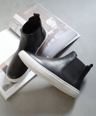 Pointer 本革サイドゴアショートブーツ ブラック