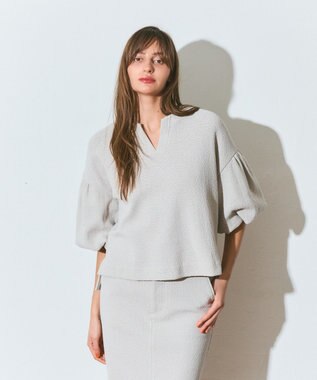 GRACE CONTINENTAL バルーンスリーブカットトップ ベージュ