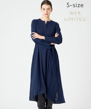 BEIGE， 【WEB限定・S-size】MANASLU / ロングシャツワンピース Navy