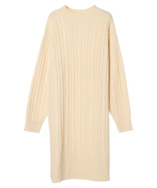 Green Parks ケーブルニットミニワンピース Ecru
