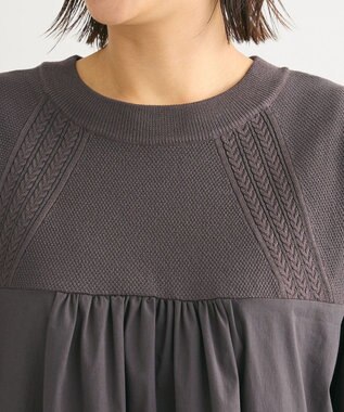 Green Parks ミニケーブルドッキングニットチュニック Charcoal Gray