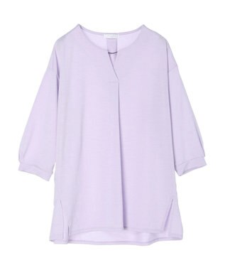 Green Parks バー付き７分袖ブラウソー Purple