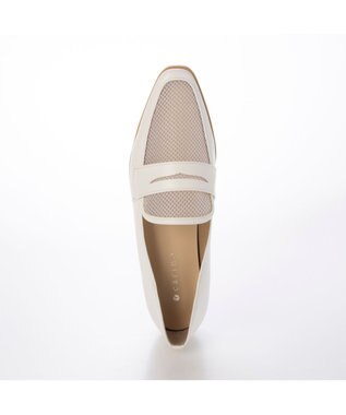 MODE ET JACOMO <carino>メッシュチュールローファー ホワイトコンビ