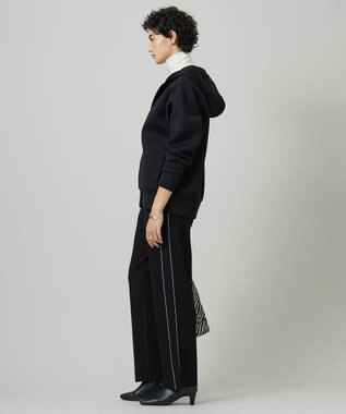 ICB 【洗える】シンセティックダブルフェイス  ニットトラックパンツ ブラック系