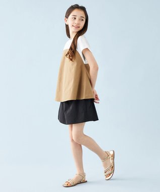 UNFILO 【110-150cm】アソート コンビTシャツ オフ×ベージュ[ビスチェコンビ]