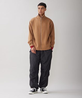 UNFILO MENS 【男女兼用/新色追加】スウェットライク ジップ タートルネックニット [24年秋冬商品] ベージュ