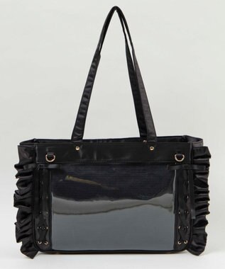 WEGO 【痛バ＆推し活グッズ】きらめきレースアップフリル痛バッグ ブラックその他