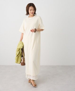 CRAFT STANDARD BOUTIQUE ビッグシルエット5分袖ワンピース Ivory