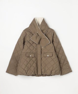 組曲 KIDS 【150-170㎝】マフラー付き中綿キルト アウター カーキ