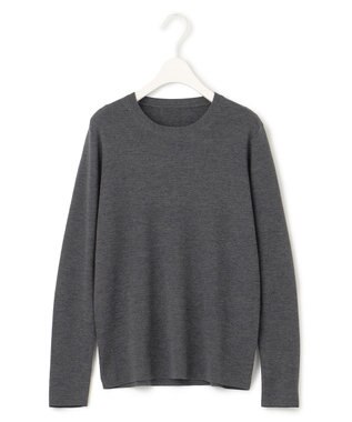 ICB 【洗える】エクストラファインメリノ クルーネックプルオーバー ミディアムグレー系