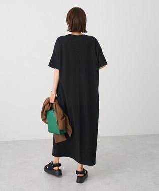 CRAFT STANDARD BOUTIQUE ビッグシルエット5分袖ワンピース Black