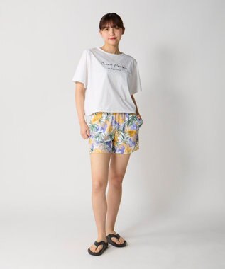 OP／FILA 【Ocean Pacific】裾ブラウジングTシャツ付き４点セット水着 イエロー
