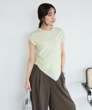 CRAFT STANDARD BOUTIQUE 【2点SET】ストール付きノースリーブニットプルオーバー Light Green