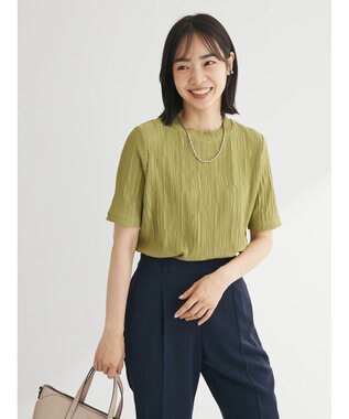 Green Parks プリーツ５分袖プルオーバー Light Green