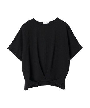 Green Parks 裾タック表面カットプルオーバー Black