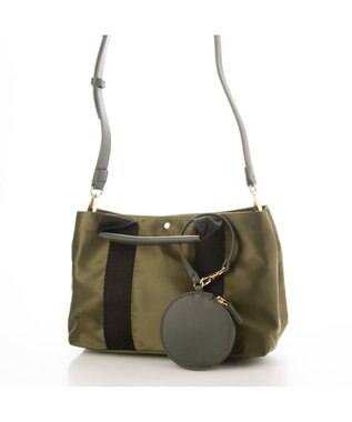 UNBILLION cachecache 3層サイフ機能付きナイロンボストン カーキ