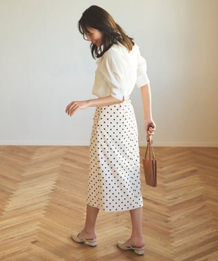 Feroux 【新色追加・洗える】パールポイントフラップ スカート アイボリー系9