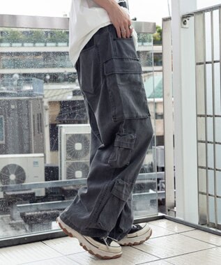 WEGO マルチポケットワイドカーゴパンツ スミクロ