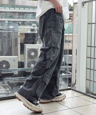 WEGO マルチポケットワイドカーゴパンツ スミクロ