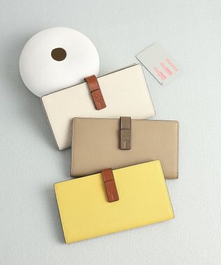 style code 【PADMA/パドマ】ベルトデザイン　シュリンクレザー薄マチ長財布 イエロー