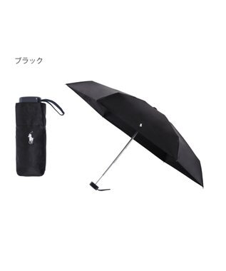MOONBAT 【WEB限定セット/UV遮蔽率100％】POLO RALPH LAUREN （ポロ ラルフローレン）サコッシュ付き 晴雨兼用 折りたたみ傘 ポロポニー ブラック