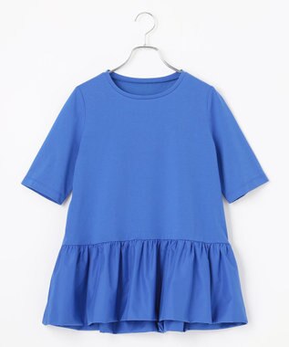 #Newans 【撥水・吸水速乾】コンビネーションペプラムチュニックカットソー ブルー系