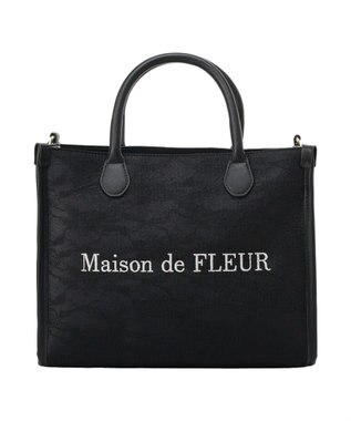 Maison de FLEUR レース2Wayトートバッグ Black