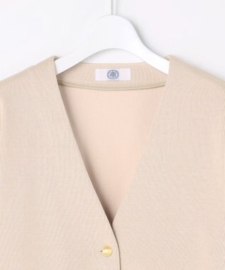 J.PRESS LADIES ジャージー Vネック カーディガン ベージュ系