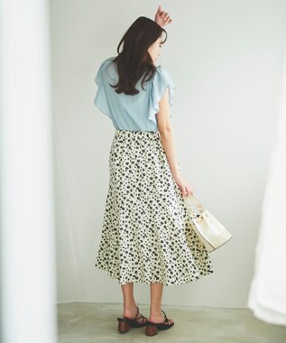 Feroux フラワープリント スカート アイボリー系9