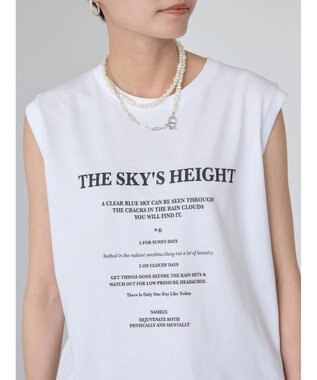 AMERICAN HOLIC 前後ロゴノースリーブカットプルオーバー Off White