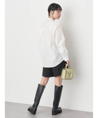 earth music&ecology スタンドフリルシャツ Off White