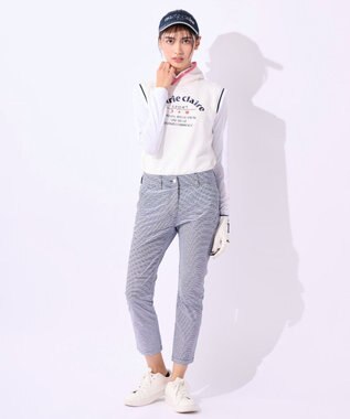 FILA GOLF／marie claire 【marie claire SPORT】 天体モチーフ柄ワッフルベスト＋長袖インナーセット ホワイト