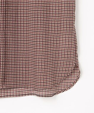 J.PRESS LADIES デシンハウンドトゥースプリント ブラウス ブラウン系