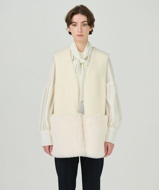 GRACE CONTINENTAL モヘアシャギーベスト キナリ