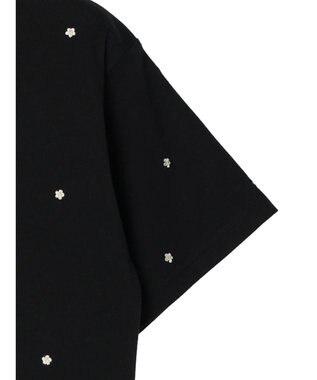 Green Parks ・Ｄｏｕｂｌｅ　Ｆｌａｇｓ　フラワー刺繍Ｔシャツ Black