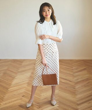 Feroux 【新色追加・洗える】パールポイントフラップ スカート アイボリー系9